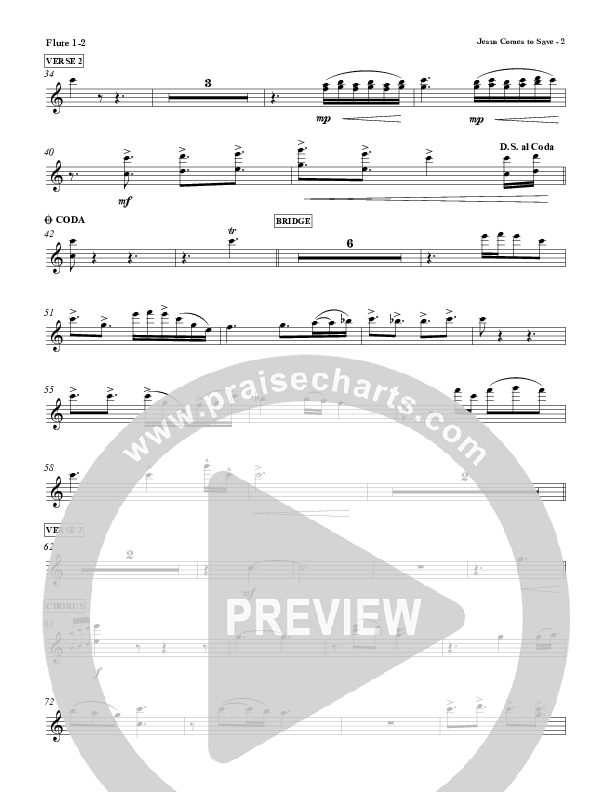 Jesus Comes To Save Flute 1/2 (Red Tie Music)