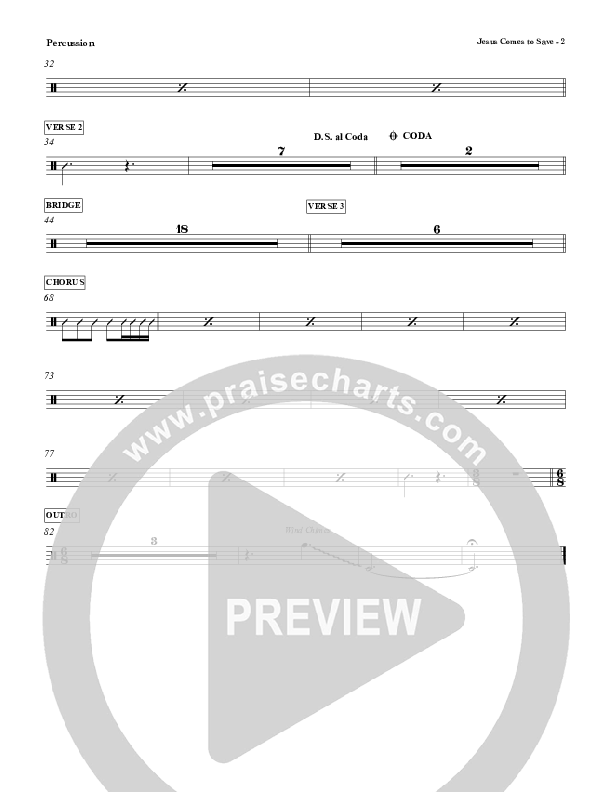 Jesus Comes To Save Percussion (Red Tie Music)