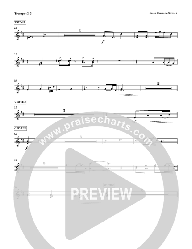 Jesus Comes To Save Trumpet 2/3 (Red Tie Music)