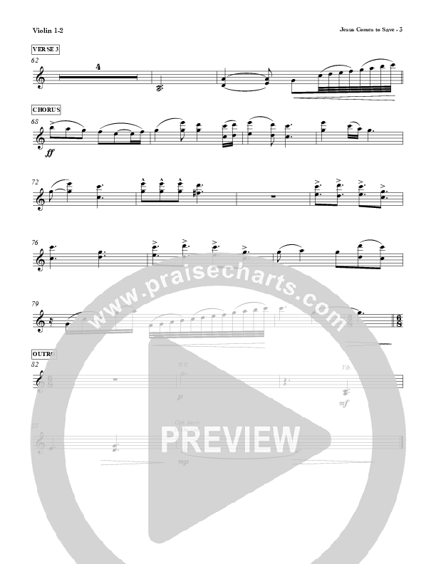Jesus Comes To Save Violin 1/2 (Red Tie Music)