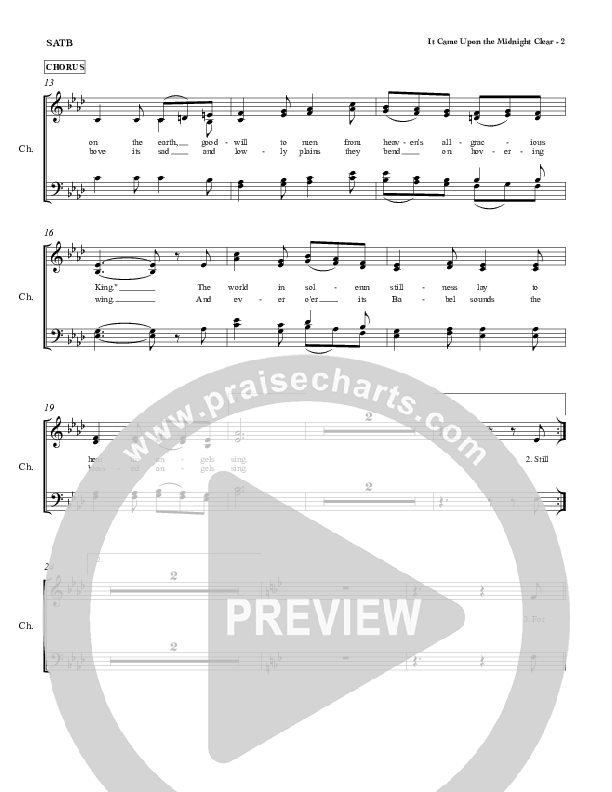 It Came Upon The Midnight Clear Choir Vocals (SATB) (Red Tie Music)