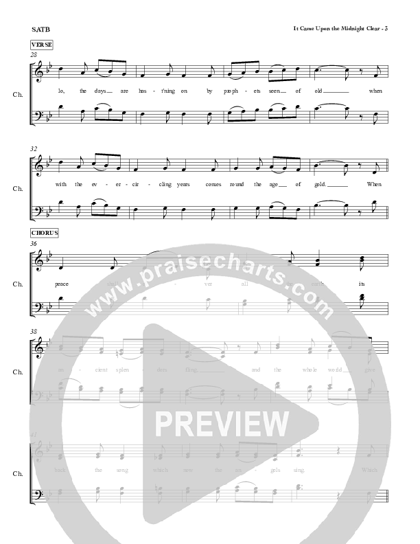It Came Upon The Midnight Clear Choir Sheet (SATB) (Red Tie Music)