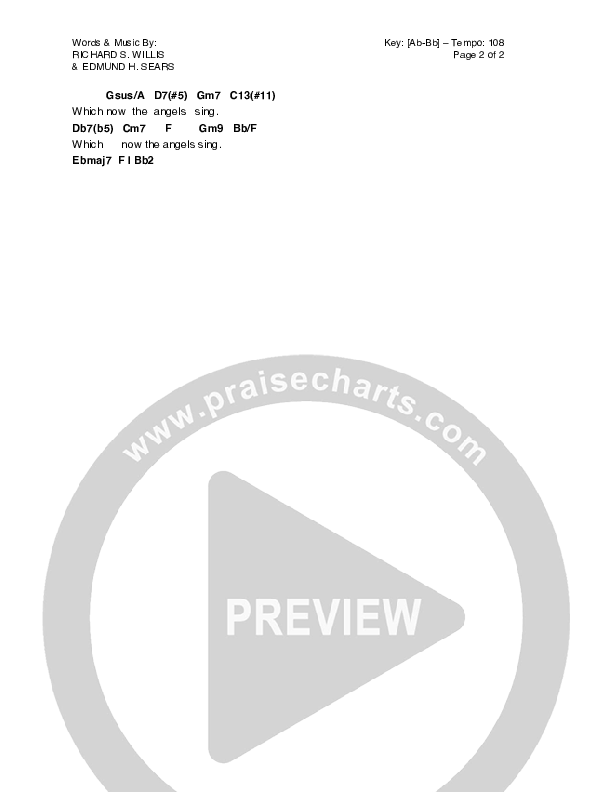 It Came Upon The Midnight Clear Chords & Lyrics (Red Tie Music)