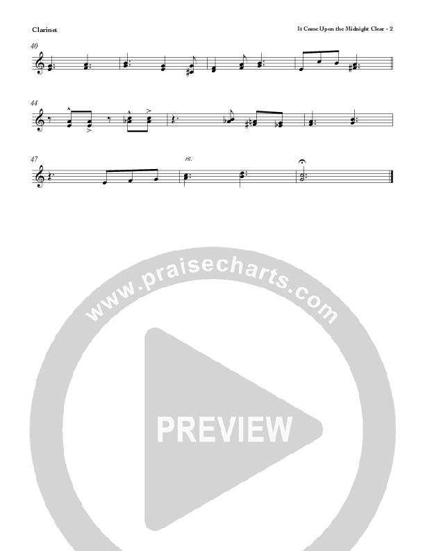 It Came Upon The Midnight Clear Clarinet (Red Tie Music)