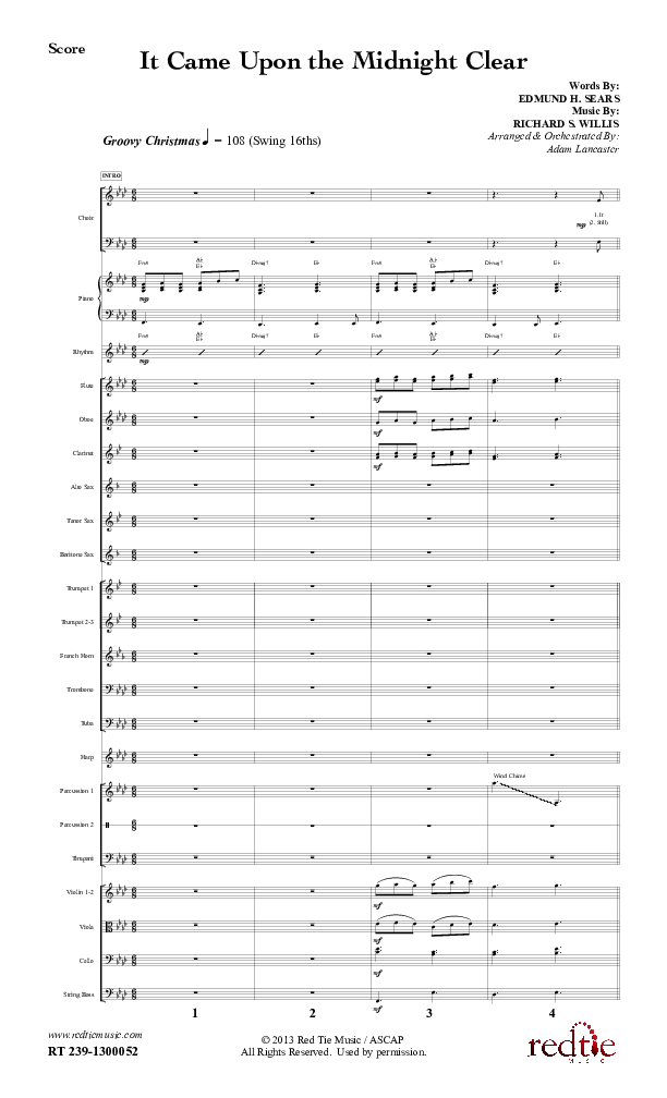 It Came Upon The Midnight Clear Conductor's Score (Red Tie Music)