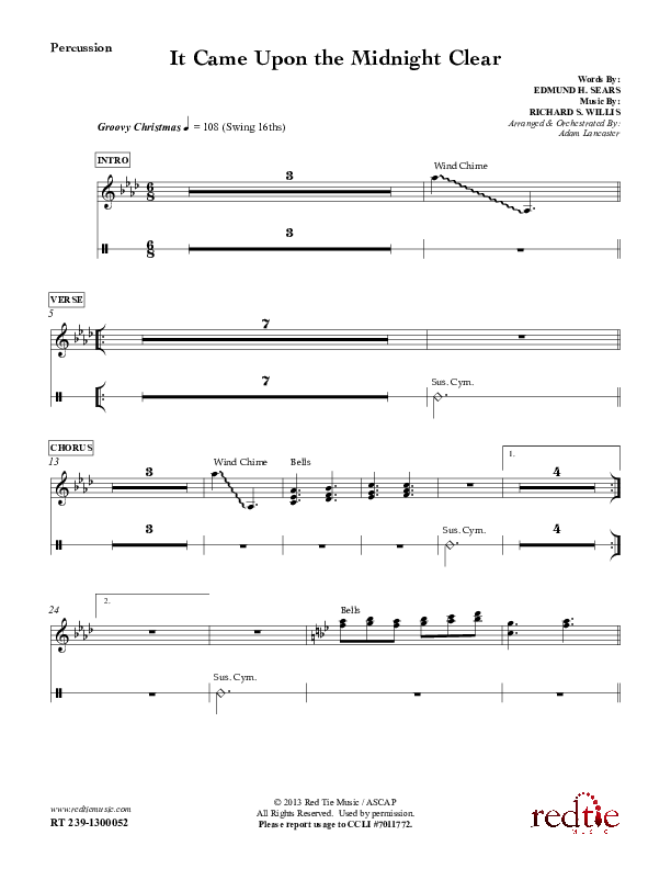 It Came Upon The Midnight Clear Percussion (Red Tie Music)