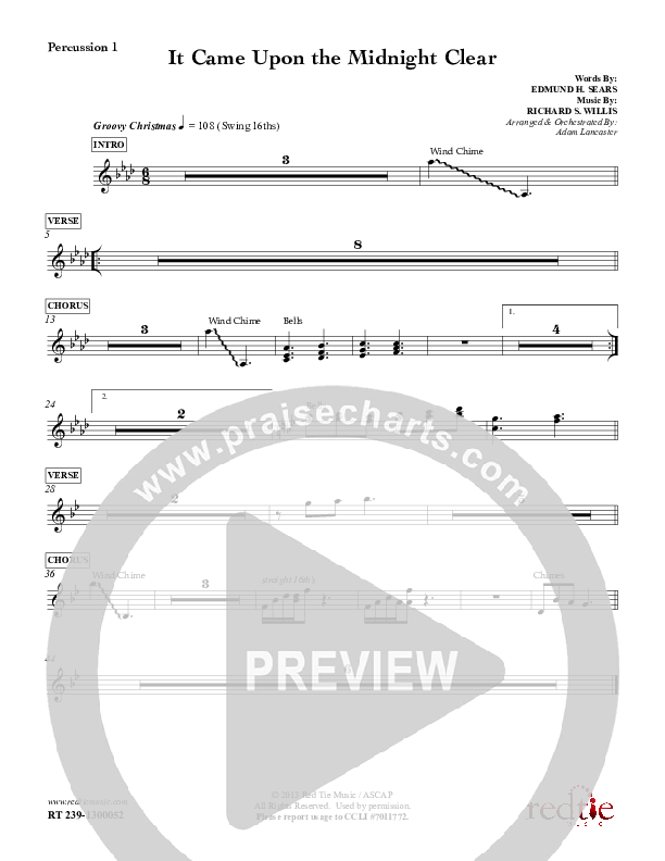 It Came Upon The Midnight Clear Percussion (Red Tie Music)