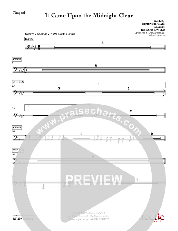 It Came Upon The Midnight Clear Timpani (Red Tie Music)