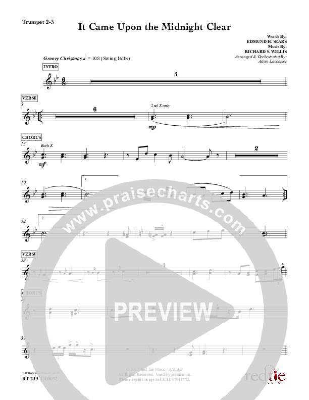 It Came Upon The Midnight Clear Trumpet 2/3 (Red Tie Music)
