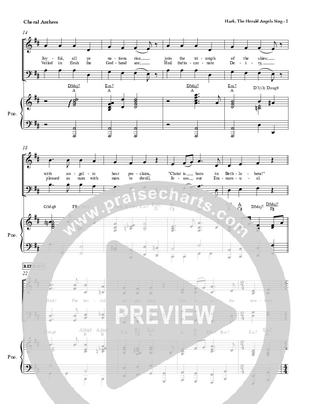 Hark The Herald Angels Sing Choir Sheet (SATB) (Red Tie Music)