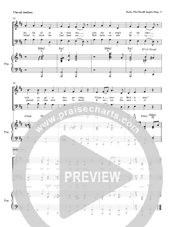 Hark The Herald Angels Sing Choir Sheet (SATB) (Red Tie Music)