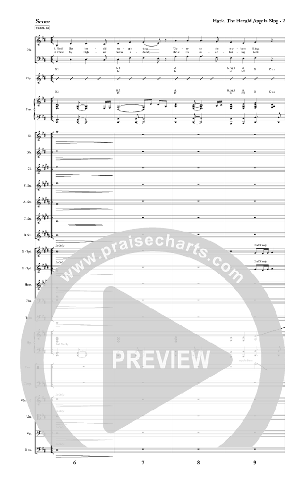 Hark The Herald Angels Sing Conductor's Score (Red Tie Music)