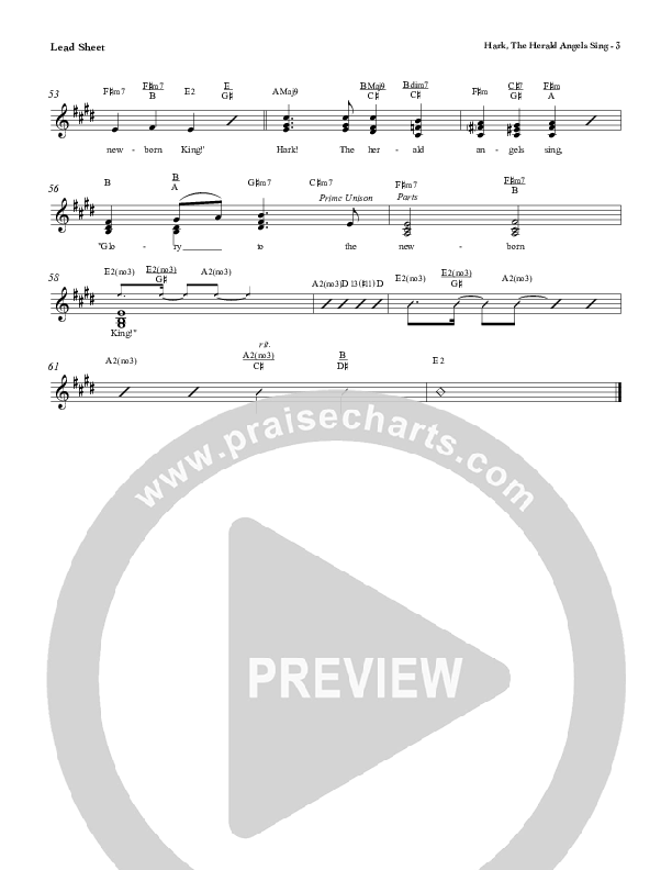 Hark The Herald Angels Sing Lead Sheet (Red Tie Music)