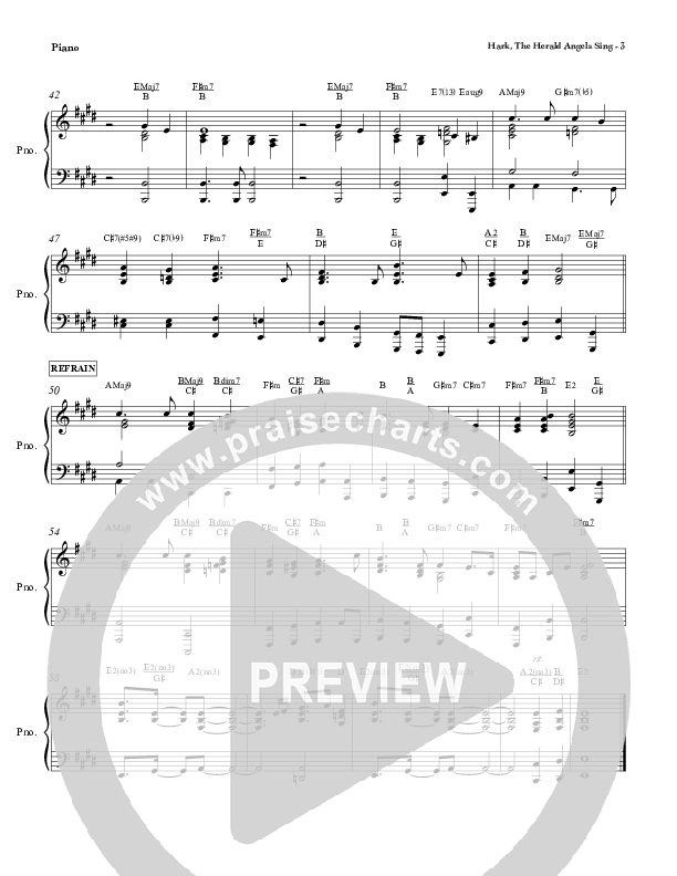 Hark The Herald Angels Sing Piano Sheet (Red Tie Music)