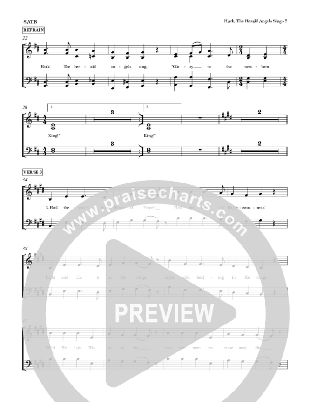 Hark The Herald Angels Sing Piano/Vocal (SATB) (Red Tie Music)