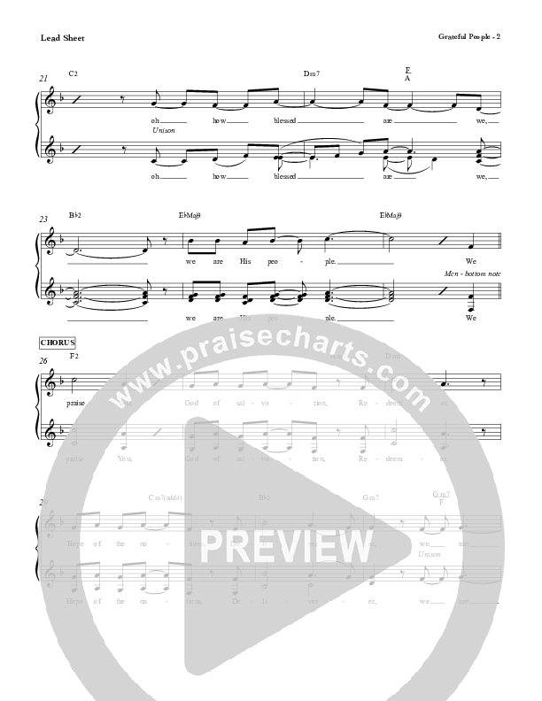 Grateful People  Lead Sheet (Red Tie Music)