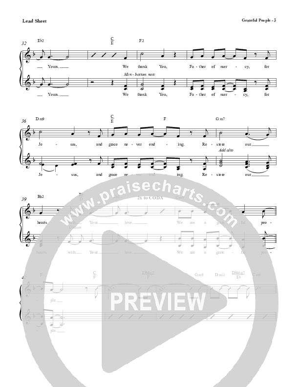 Grateful People  Lead Sheet (Red Tie Music)