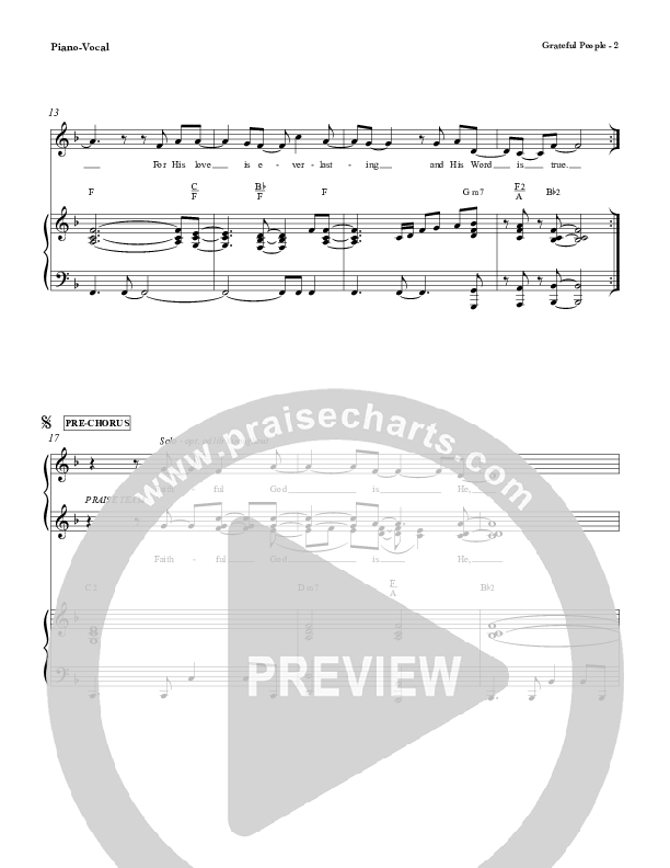 Grateful People  Piano/Vocal (Red Tie Music)