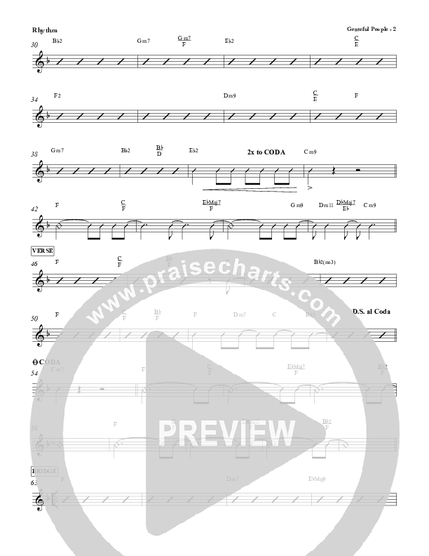 Grateful People  Rhythm Chart (Red Tie Music)