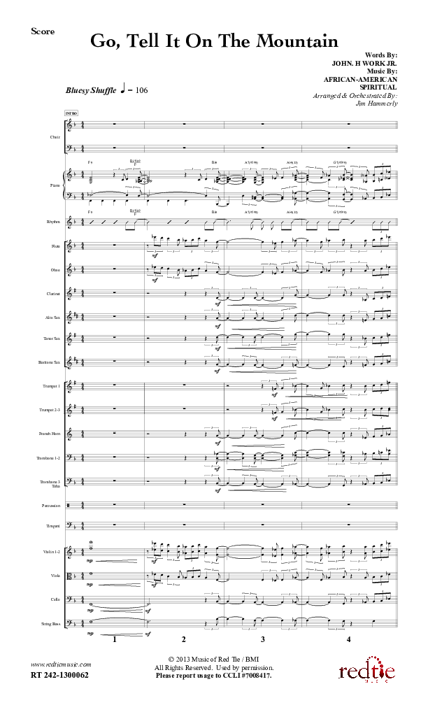 Go Tell It On The Mountain Conductor's Score (Red Tie Music)