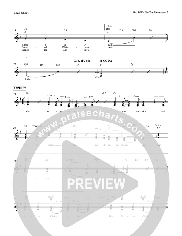 Go Tell It On The Mountain Lead Sheet (Red Tie Music)