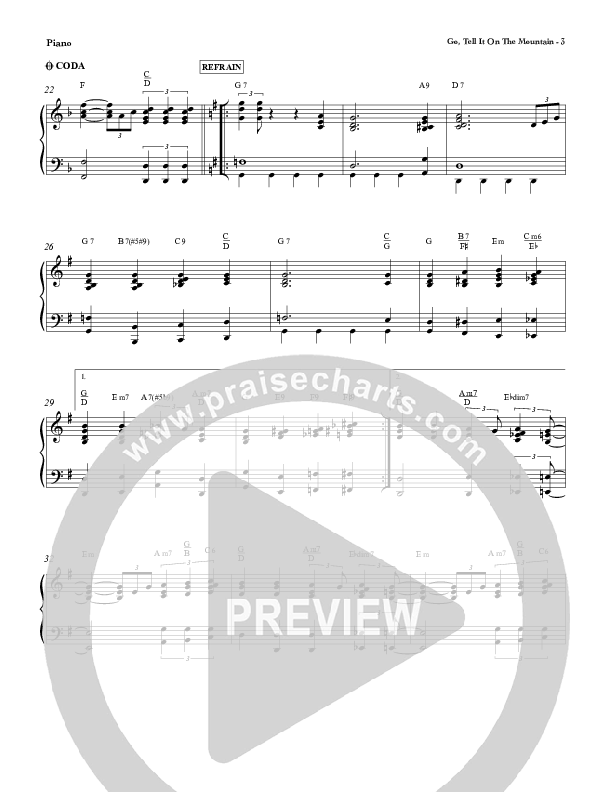 Go Tell It On The Mountain Piano Sheet (Red Tie Music)
