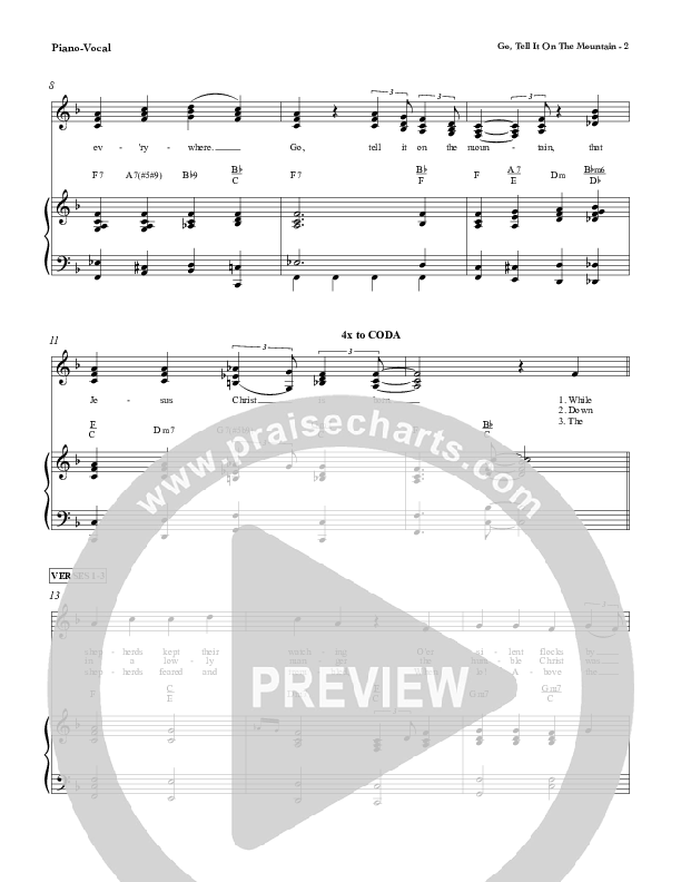 Go Tell It On The Mountain Piano/Vocal (Red Tie Music)