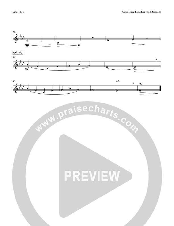 Come Thou Long Expected Jesus Alto Sax (Red Tie Music)