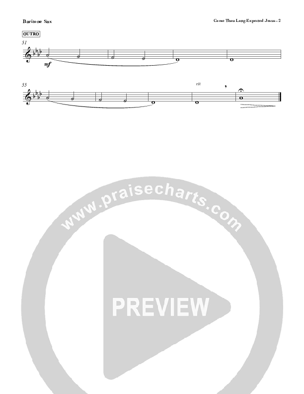 Come Thou Long Expected Jesus Bari Sax (Red Tie Music)