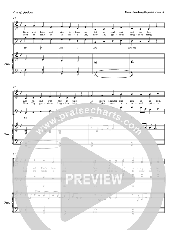 Come Thou Long Expected Jesus Choir Sheet (SATB) (Red Tie Music)