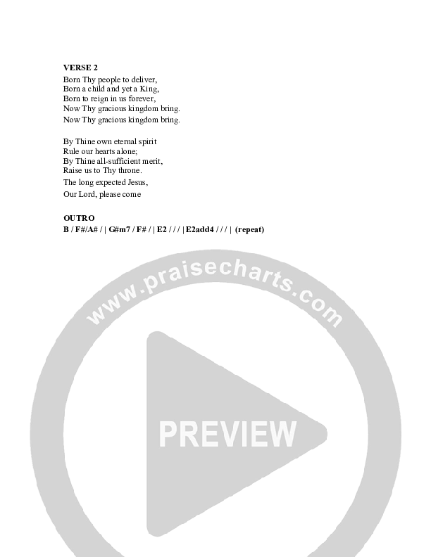 Come Thou Long Expected Jesus Chords & Lyrics (Red Tie Music)