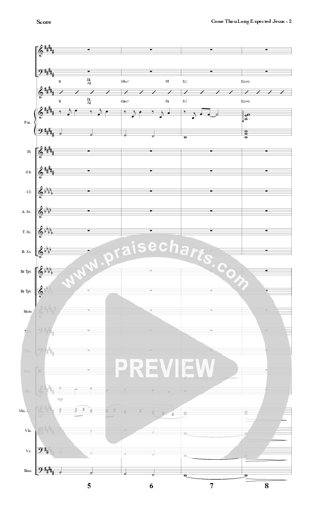 Come Thou Long Expected Jesus Conductor's Score (Red Tie Music)