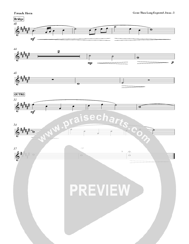 Come Thou Long Expected Jesus French Horn (Red Tie Music)