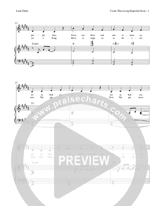 Come Thou Long Expected Jesus Piano/Vocal (Red Tie Music)