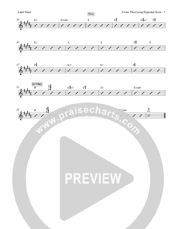 Come Thou Long Expected Jesus Rhythm Chart (Red Tie Music)