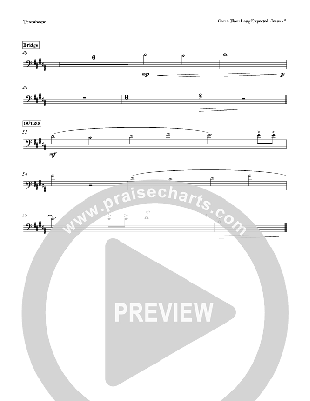 Come Thou Long Expected Jesus Trombone (Red Tie Music)