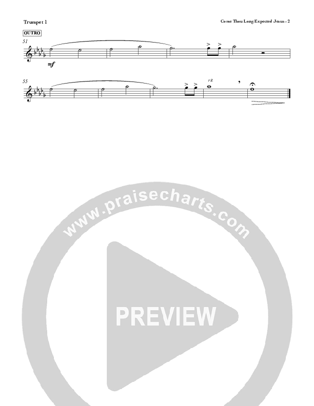 Come Thou Long Expected Jesus Trumpet 1 (Red Tie Music)