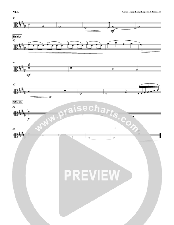 Come Thou Long Expected Jesus Viola (Red Tie Music)