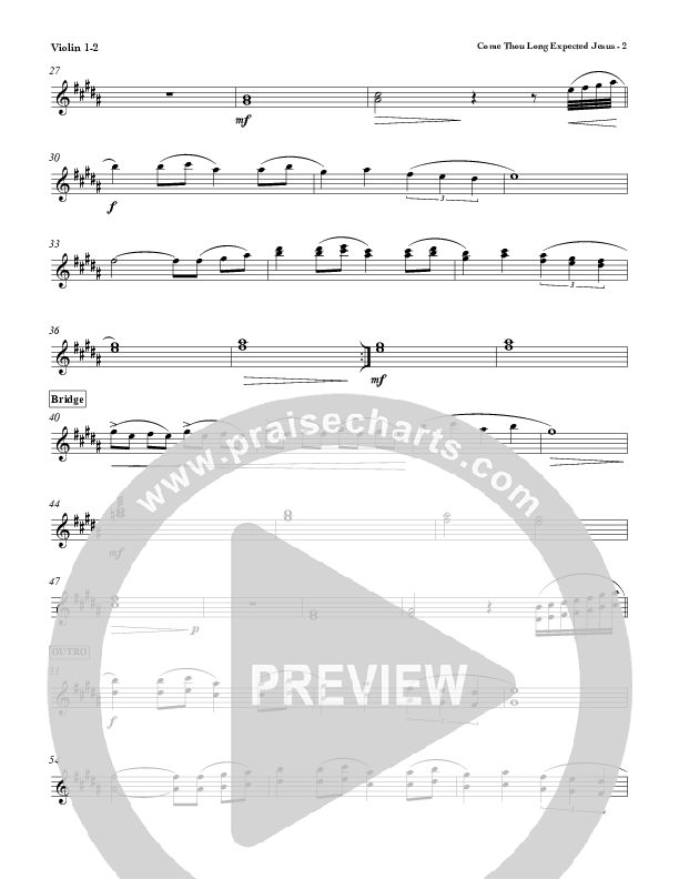 Come Thou Long Expected Jesus Violin 1/2 (Red Tie Music)