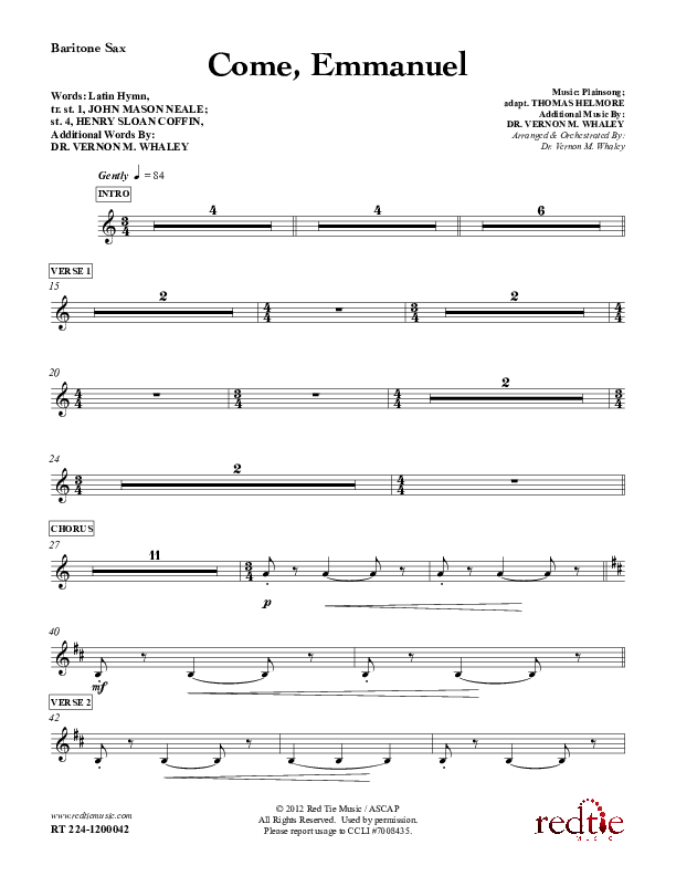 Come Emmanuel Bari Sax (Red Tie Music)