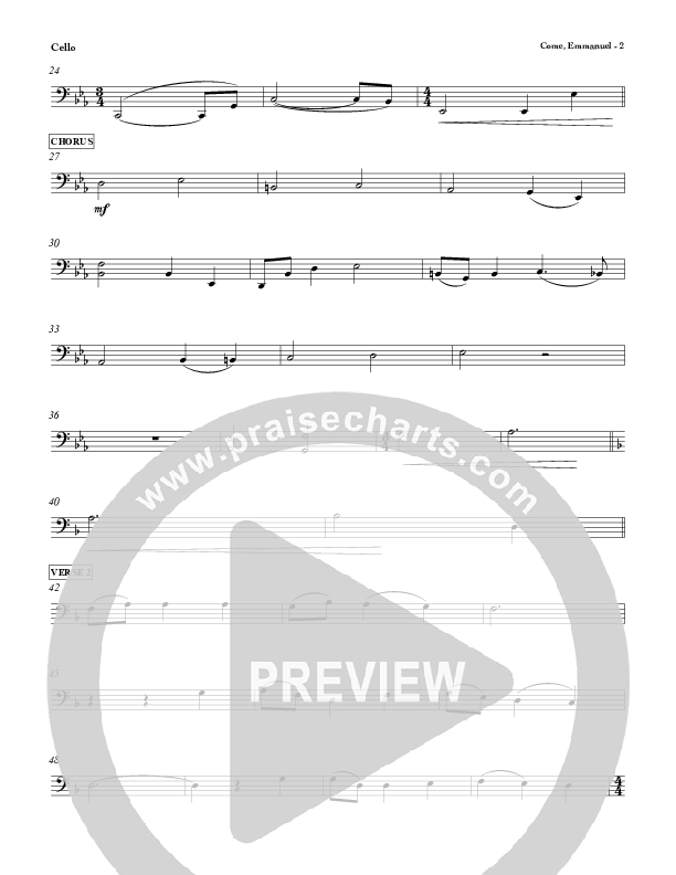 Come Emmanuel Cello (Red Tie Music)