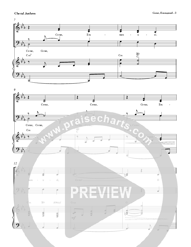 Come Emmanuel Choir Vocals (SATB) (Red Tie Music)