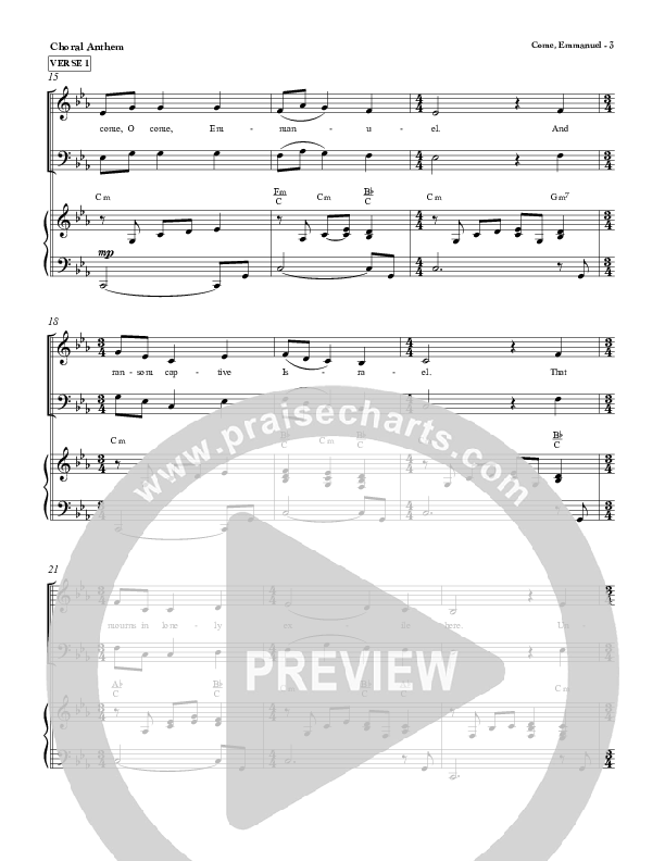 Come Emmanuel Choir Sheet (SATB) (Red Tie Music)