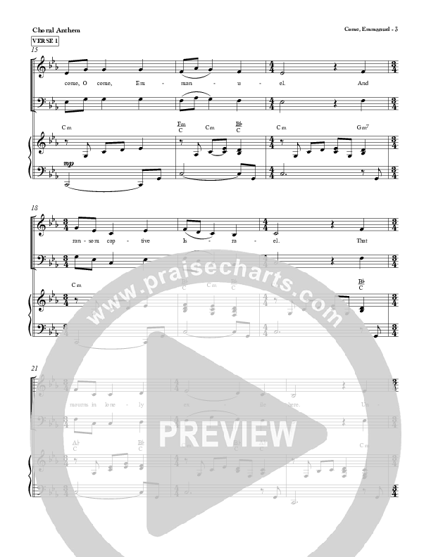 Come Emmanuel Choir Vocals (SATB) (Red Tie Music)