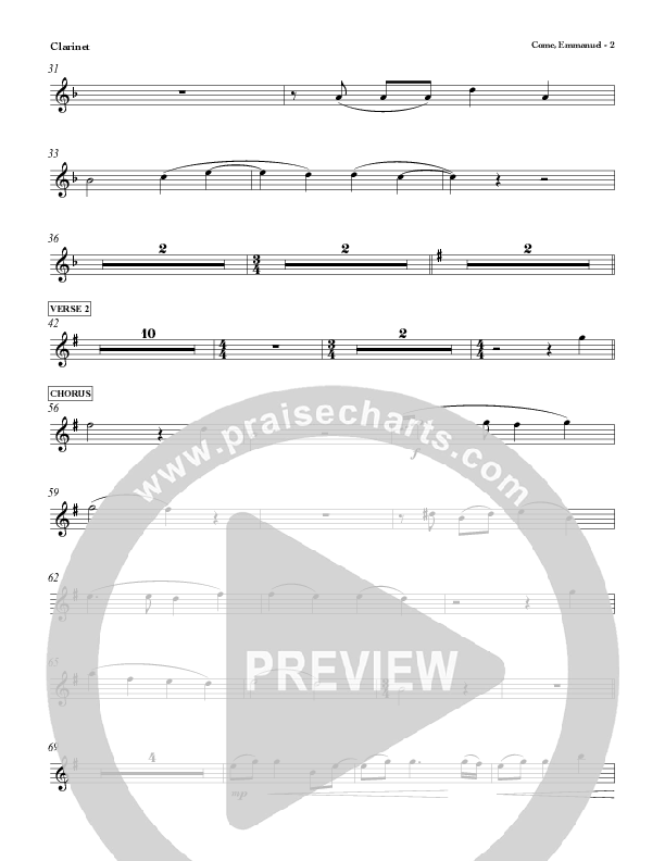 Come Emmanuel Clarinet (Red Tie Music)