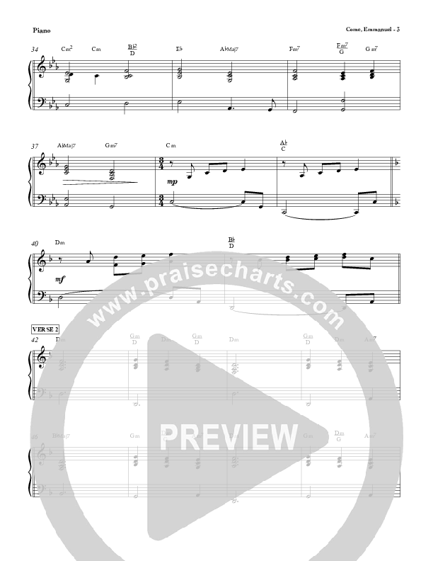 Come Emmanuel Piano Sheet (Red Tie Music)