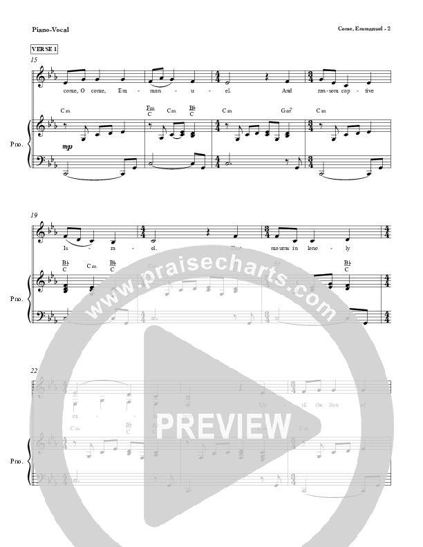 Come Emmanuel Lead Sheet (Red Tie Music)