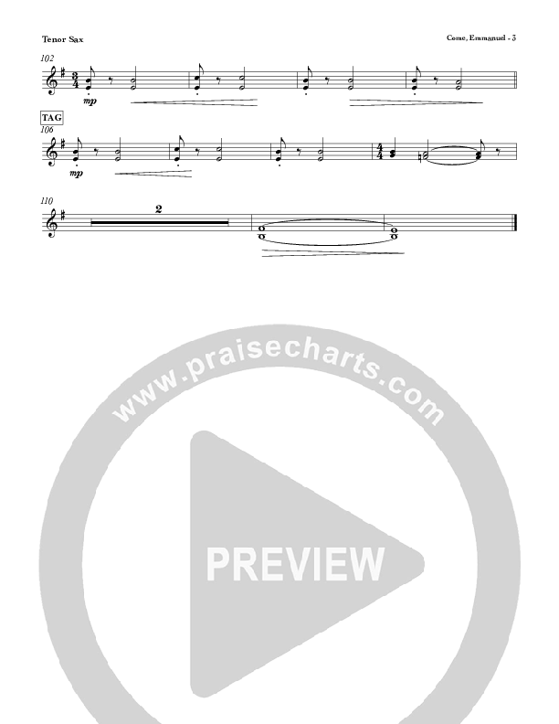 Come Emmanuel Tenor Sax 2 (Red Tie Music)