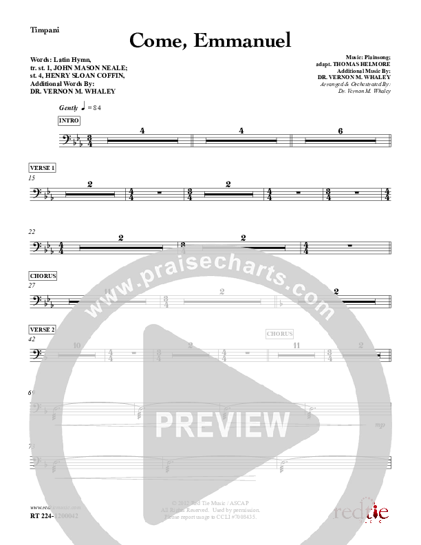 Come Emmanuel Timpani (Red Tie Music)