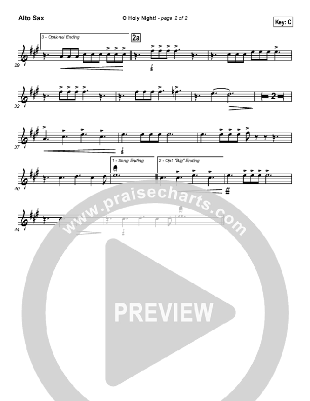 O Holy Night Alto Sax (Traditional Carol / PraiseCharts)